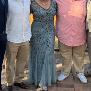 Oleg Cassini, size16, sage green, mother of the bride, beaded dress